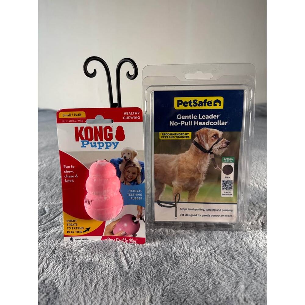 🌸 NEW - KONG Puppy Toy & PetSafe Gentle Leader No-Pull Headcollar Small
